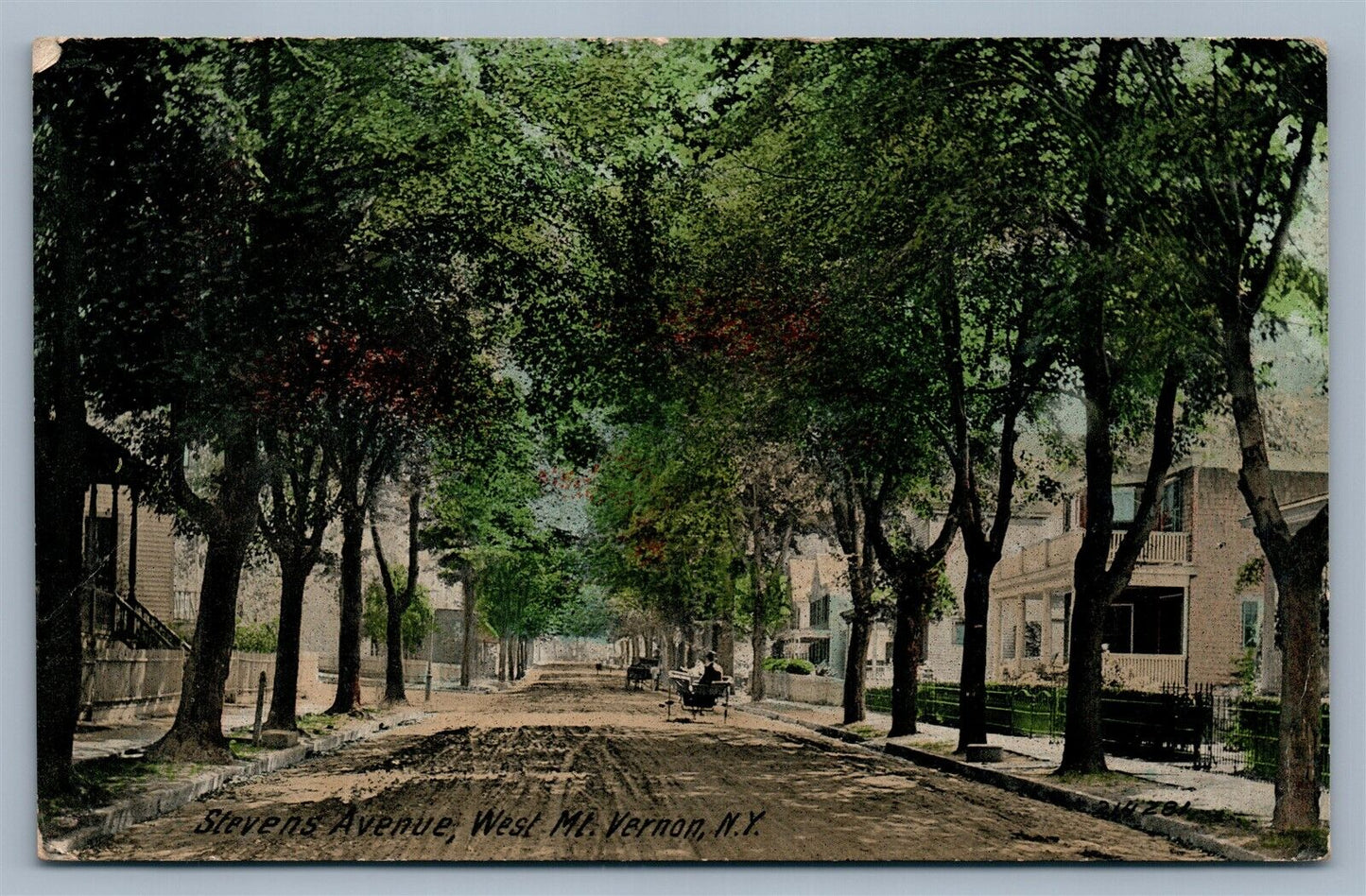 WEST MT.VERNON NY STEVENS AVENUE ANTIQUE POSTCARD