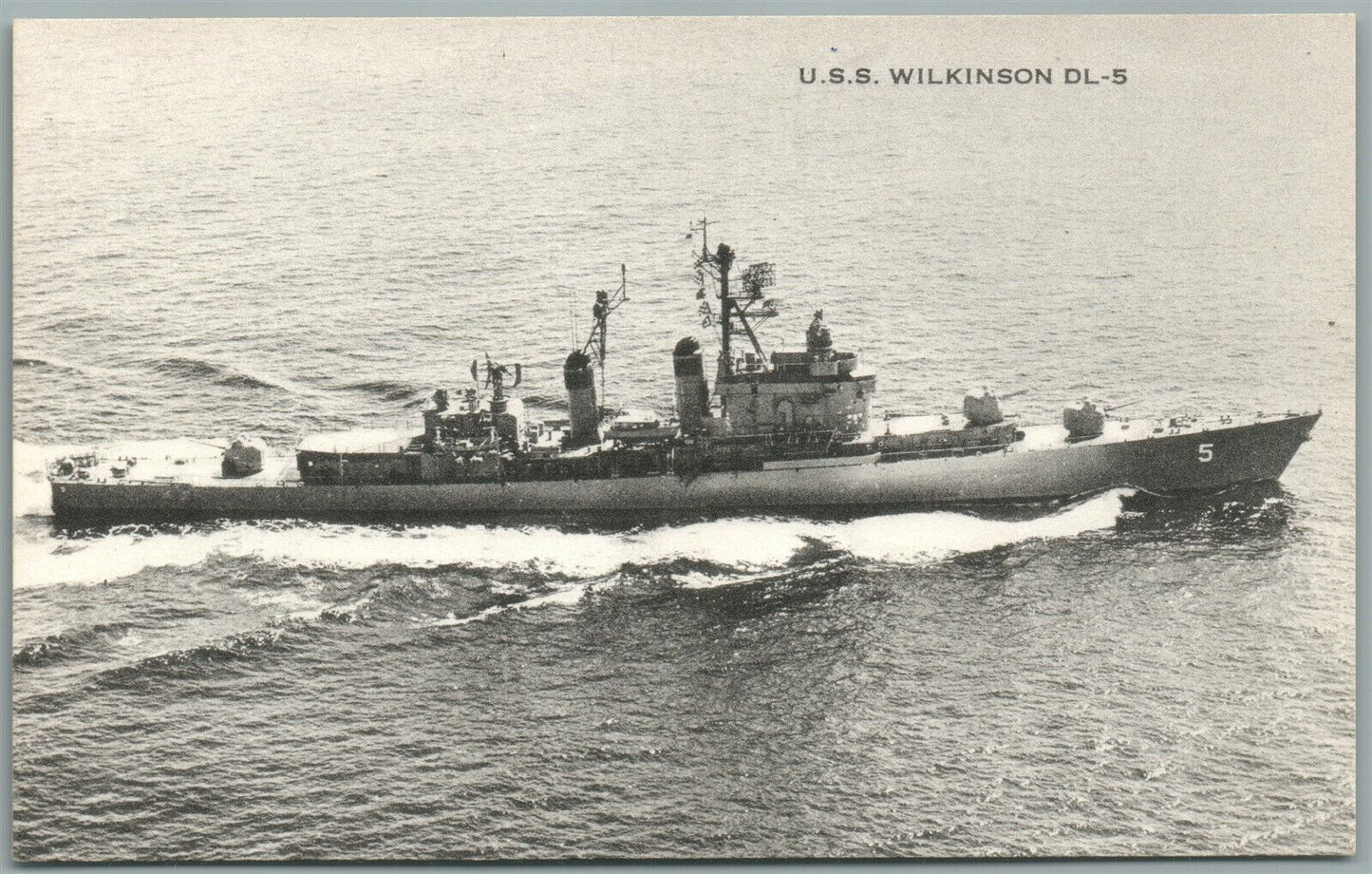 MILITARY SHIP USS WILKINSON DL-5 ANTIQUE POSTCARD