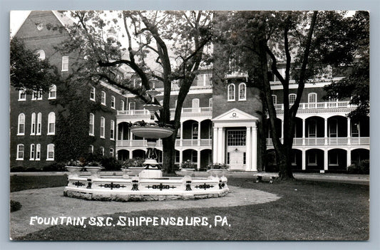 SHIPPENSBURG PA FOUNTAIN VINTAGE REAL PHOTO POSTCARD RPPC