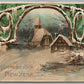 1909 HAPPY NEW YEAR CHRISTMAS ANTIQUE EMBOSSED POSTCARD