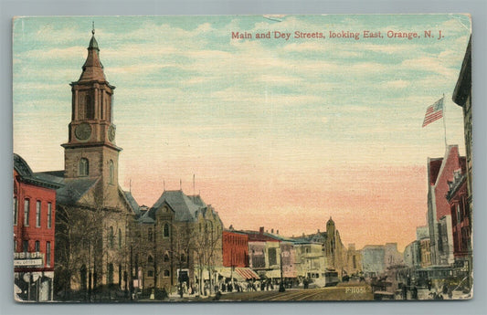 EAST ORANGE NJ MAIN & DEY STREETS ANTIQUE POSTCARD