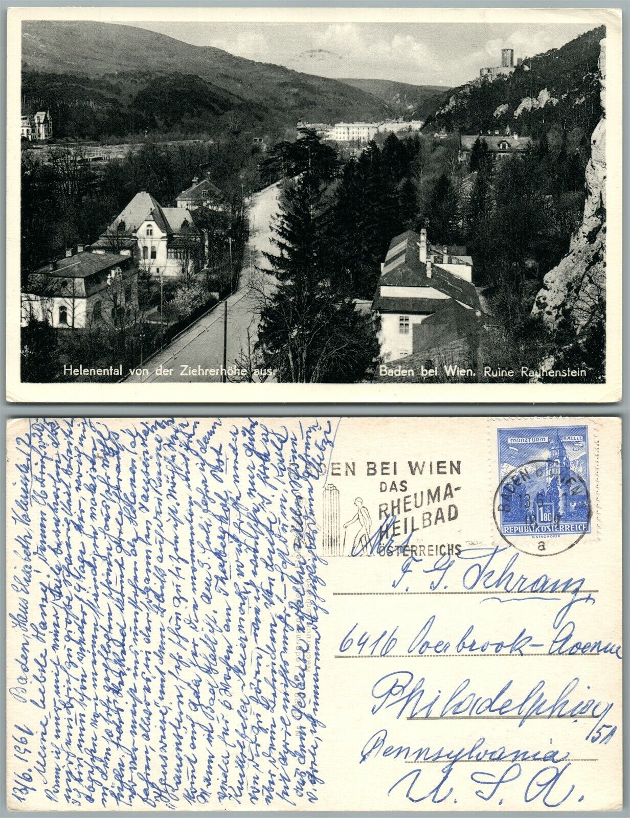 HELENENTAL VON DER ZIEHRERHOHE AUSTRIA VINTAGE REAL PHOTO POSTCARD RPPC w/ STAMP