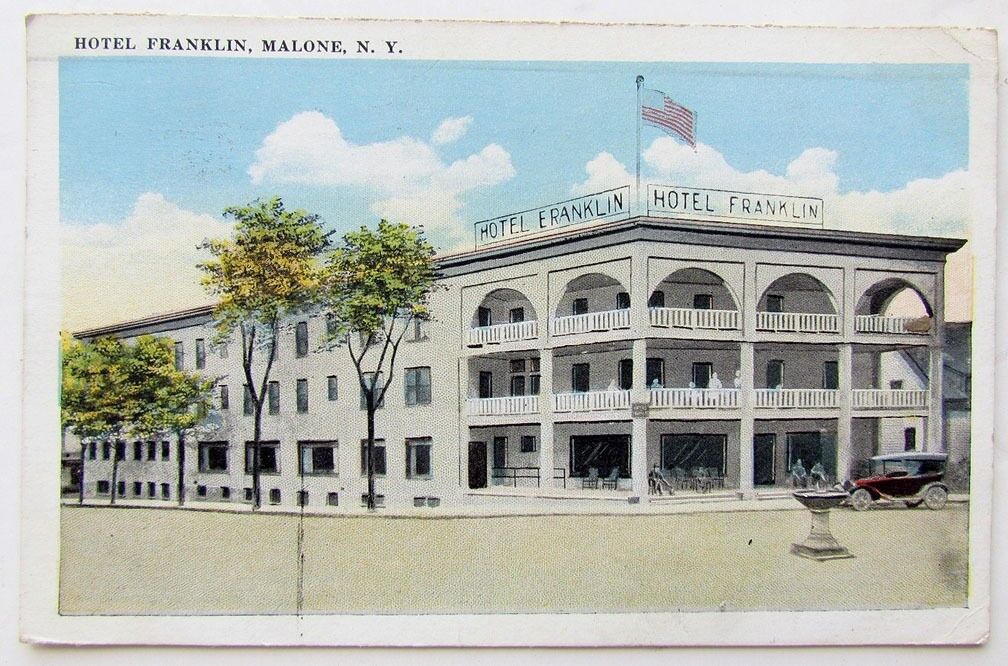 VINTAGE 1922 POSTCARD HOTEL FRANKLIN MALONE N.Y.