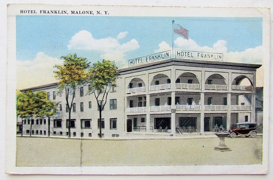 VINTAGE 1922 POSTCARD HOTEL FRANKLIN MALONE N.Y.