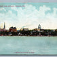 MADISON WI BIRD'S EYE VIEW FROM LAKE 1908 ANTIQUE POSTCARD