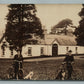 COUPLE ON BICYCLES w/ DOGS ANTIQUE REAL PHOTO POSTCARD RPPC