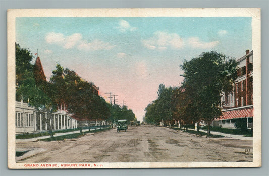ASBURY PARK NJ GRAND AVENUE ANTIQUE POSTCARD