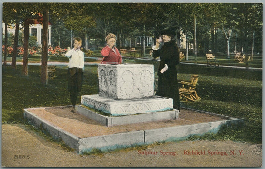 RICHFIELD SPRINGS NY SULPHUR SPRING ANTIQUE POSTCARD