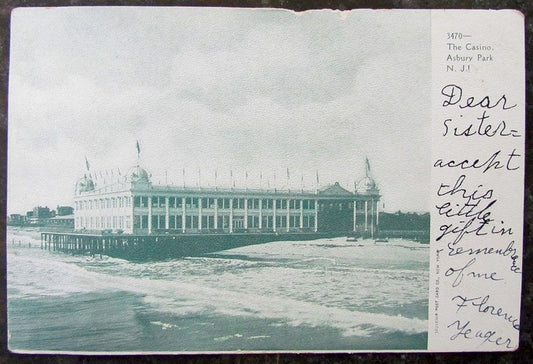 ANTIQUE UNDIVIDED POSTCARD THE CASINO ASBURY PARK N.J.