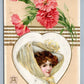 VALENTINE EMBOSSED ANTIQUE POSTCARD S. SCHMUCKER DESIGN 1913