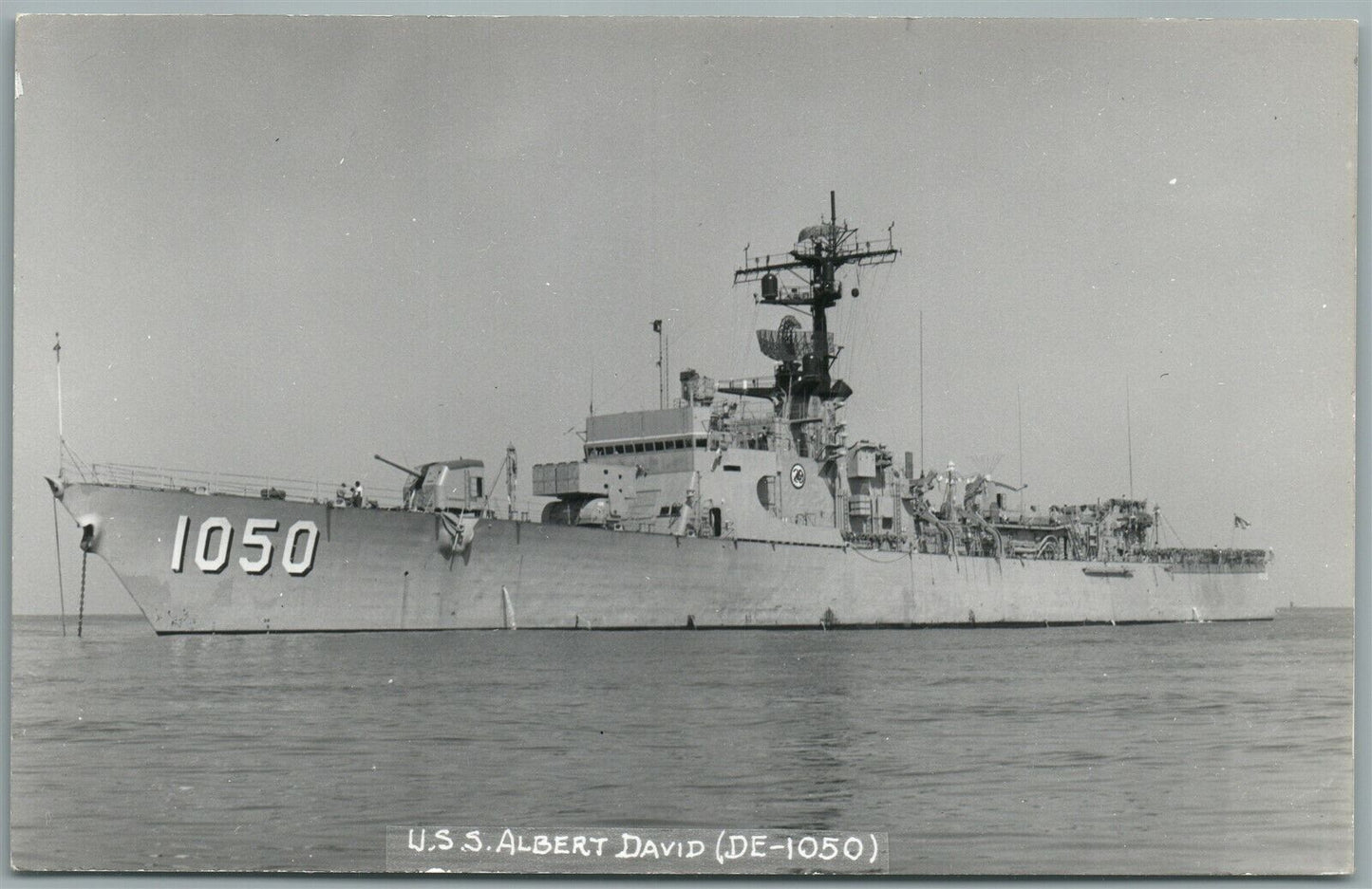 MILITARY SHIP USS ALBERT DAVID VINTAGE REAL PHOTO POSTCARD RPPC