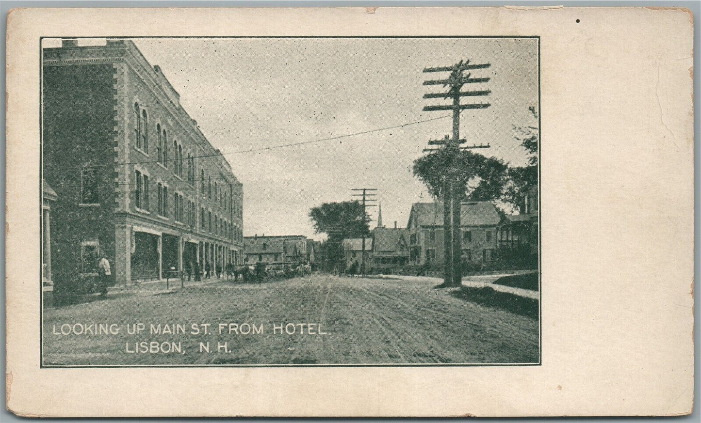 LISBON NH MAIN STREET ANTIQUE POSTCARD