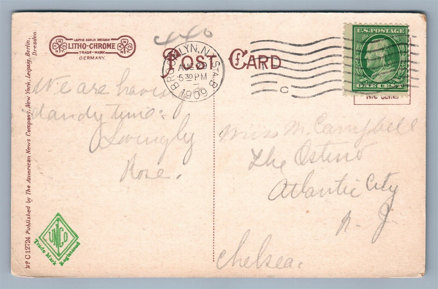 BROOKLYN NY CLINTON AVENUE ANTIQUE POSTCARD