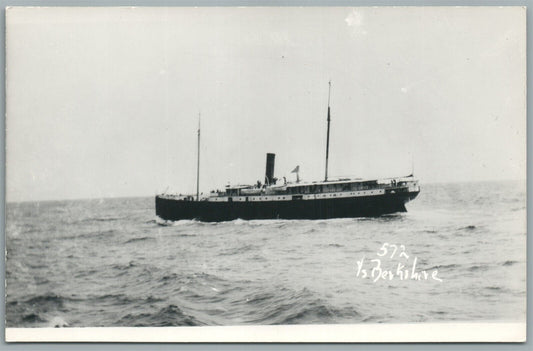 BERKSHIRE STEAMBOAT ship VINTAGE REAL PHOTO POSTCARD RPPC