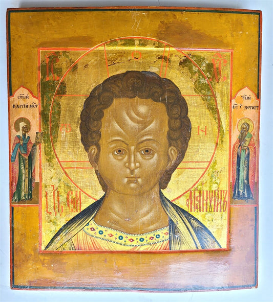 RUSSIAN ICON early 19th century JESUS EMMANUEL antique MUSEUM QUALITY PAINTING