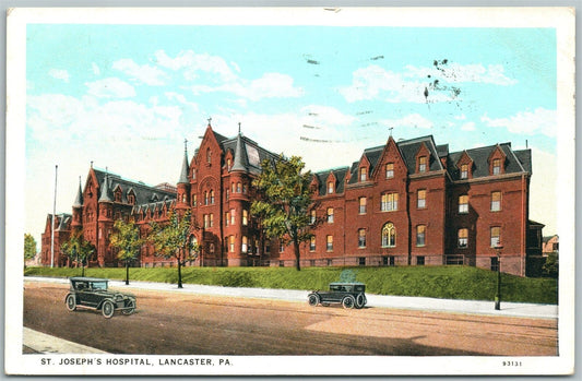 LANCASTER PA ST.JOSEPH'S HOSPITAL 1929 ANTIQUE POSTCARD