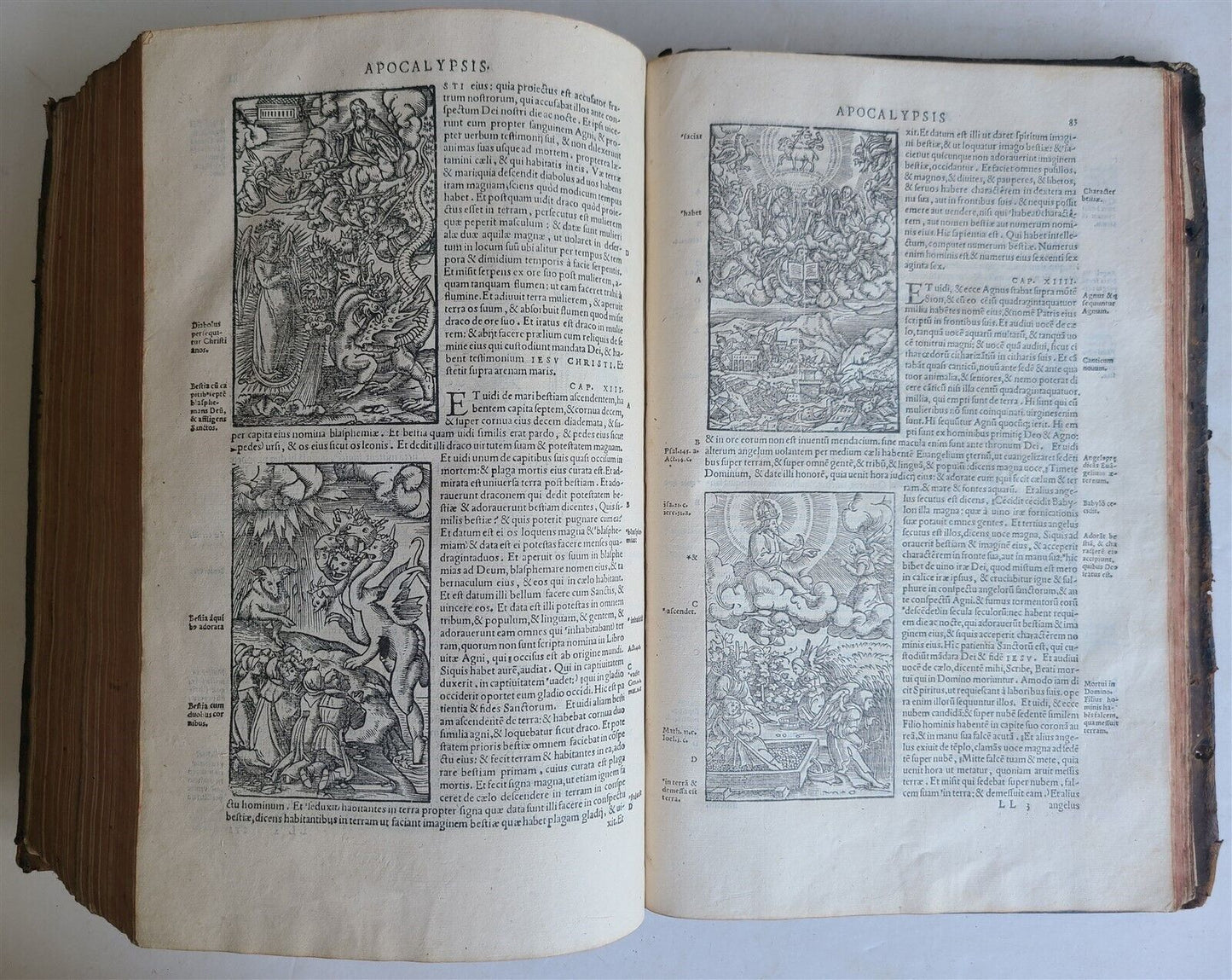 1543 BIBLE LATIN ANTIQUE FOLIO ILLUSTRATED HANS HOLBEIN ZWINGLIBIBEL APOCALYPSE