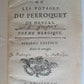 1736 VER-VERT ou les voyages DU PERROQUET DE NEVERS FRENCH POETRY antique