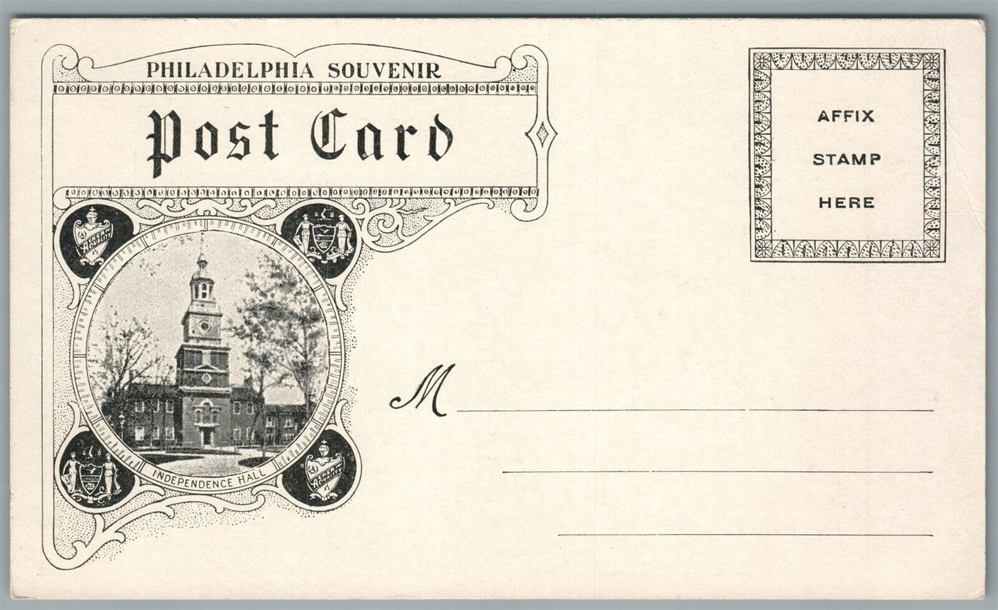 PHILADELPHIA PA ACKER QUALITY SHOP CENTRAL STAIRCASE ANTIQUE POSTCARD