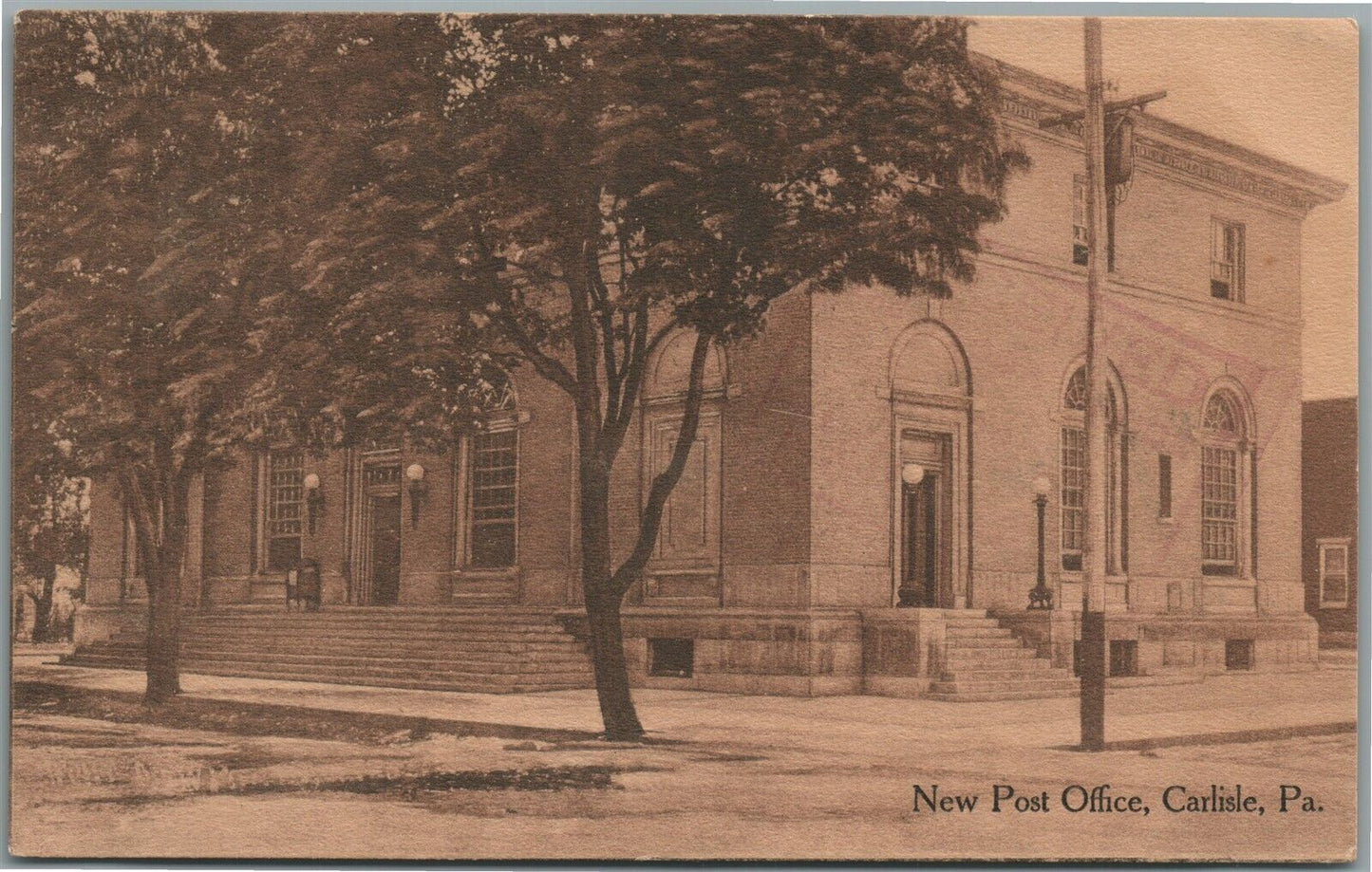 CARLISLE PA POST OFFICE ANTIQUE POSTCARD