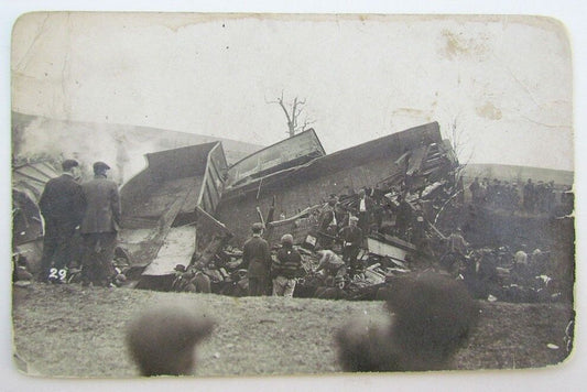 RPPC VINTAGE PHOTO POSTCARD by F.Gable Altoona PA TRAIN WRECK railway railroad