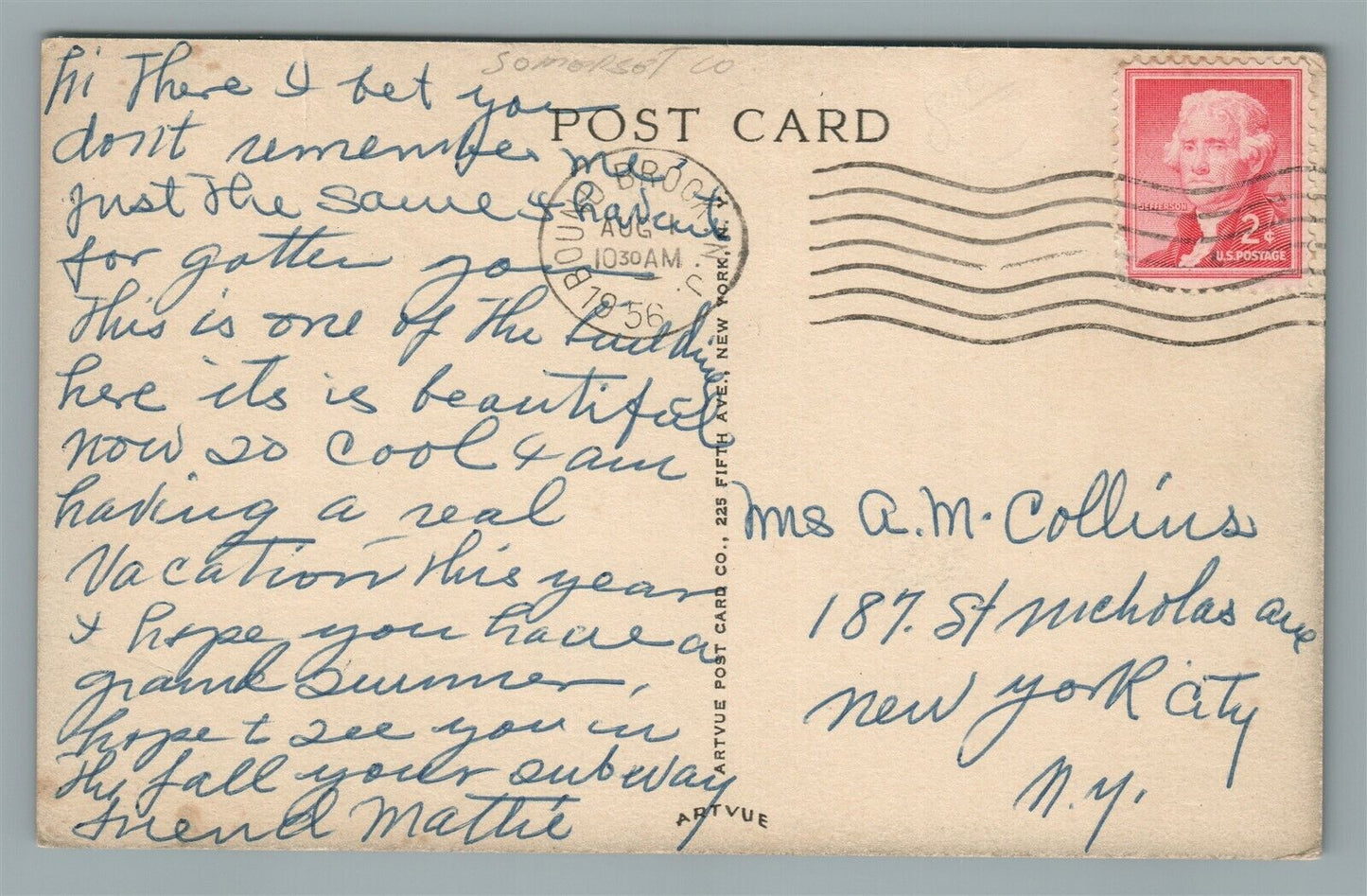 NORTHOVER CAMP CHUKMA COTTAGE NJ VINTAGE POSTCARD