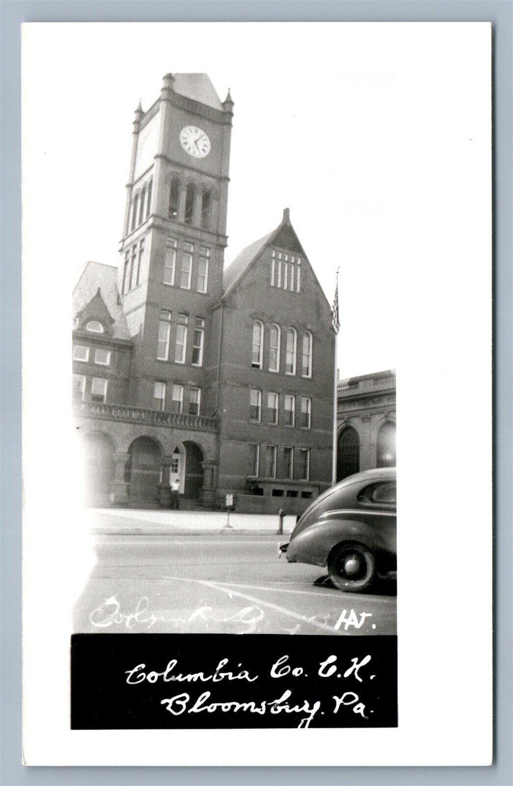 BLOOMSBURG PA COLUMBIA COUNTY COURT HOUSE VINTAGE REAL PHOTO POSTCARD RPPC