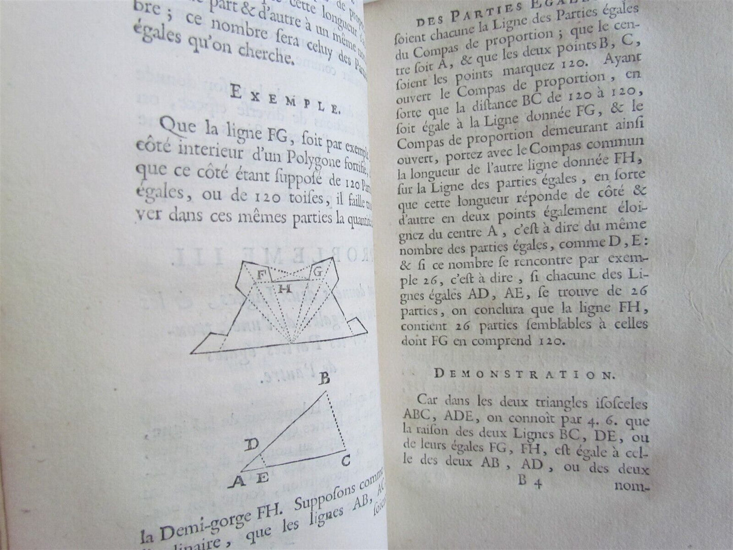 1691 USAGE of COMPASS ILLUSTRATED antique L´USAGE DU COMPAS DE PROPORTION