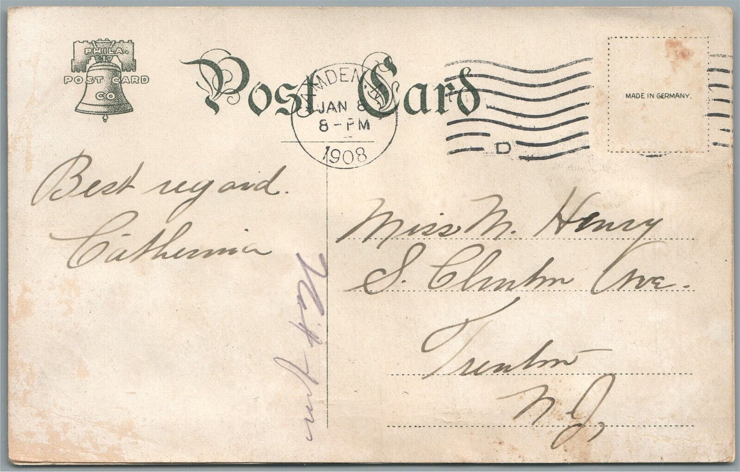 ALMONESSON LAKE NJ THE BRIDGE ANTIQUE POSTCARD