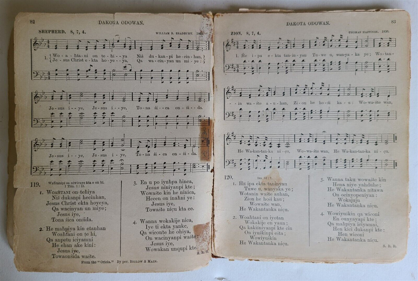 1911 BIBLE PSALMS HYMNS in DAKOTA LANGUAGE antique AMERICANA rare