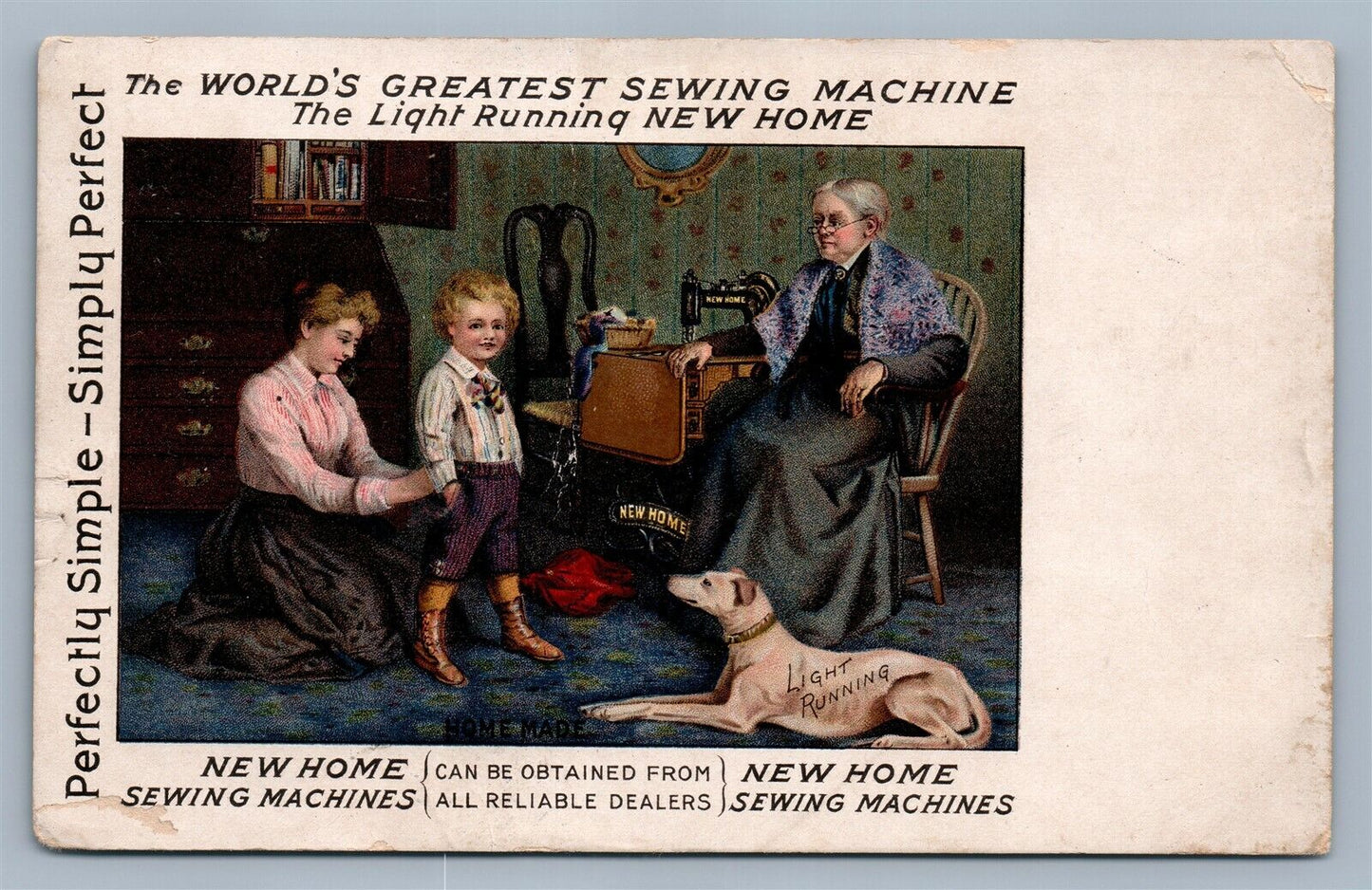 NEW HOME SEWING MACHINE CO ADVERTISING ANTIQUE POSTCARD