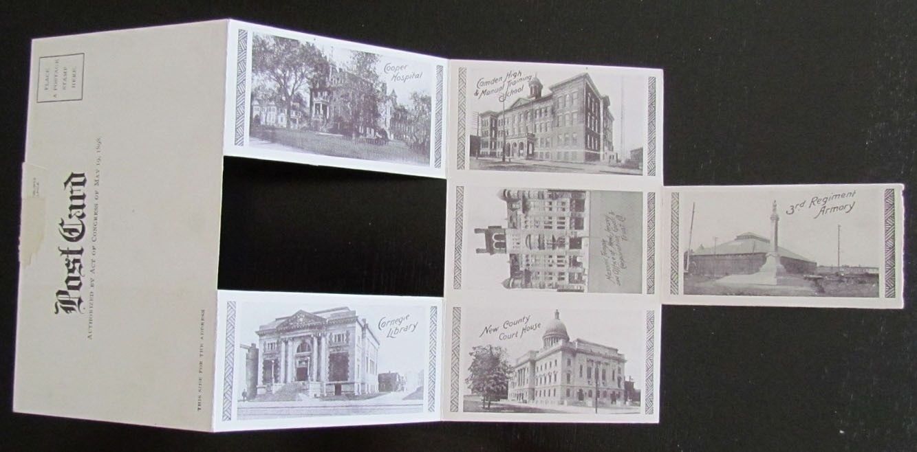 CAMDEN N.J. VIEWS ANTIQUE FOLDING POSTCARD