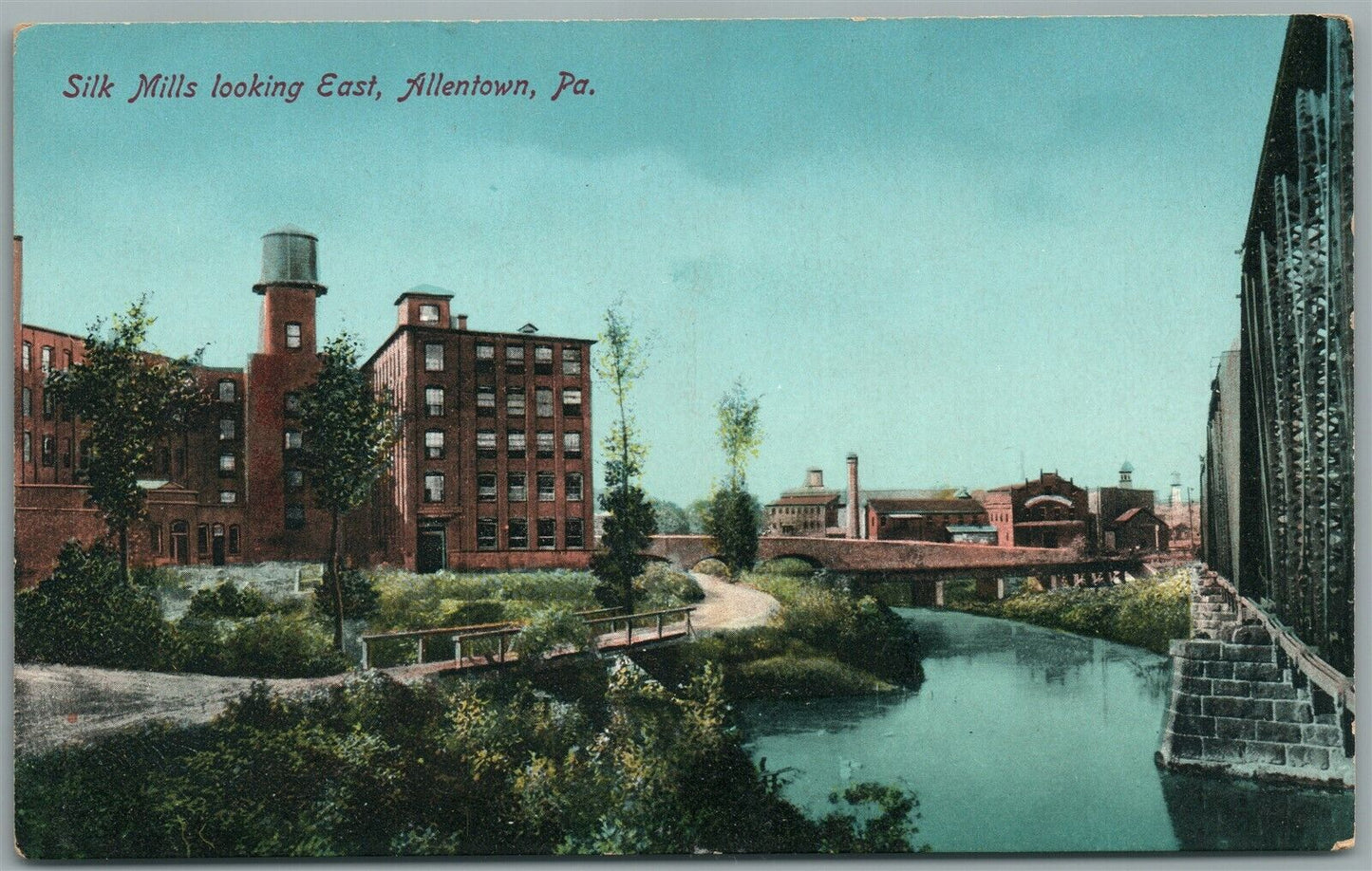 ALLENTOWN PA SILK MILLS ANTIQUE POSTCARD