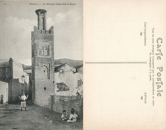 MOSQUE OULED SIDI EL IMAM TLEMCEN ALGERIA ANTIQUE POSTCARD