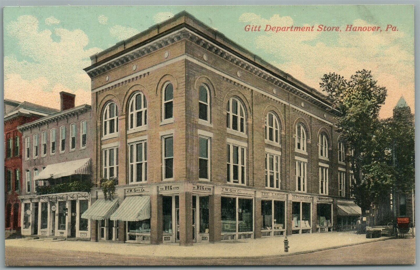 HANOVER PA GITT DEPARTMENT STORE ANTIQUE POSTCARD