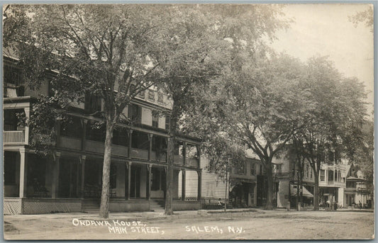 SALEM NY MAIN STREET ONDAWA HOUSE ANTIQUE REAL PHOTO POSTCARD RPPC