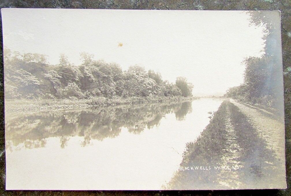 BLACKWELLS MILLS N.J. RIVER VIEW RPPC ANTIQUE REAL PHOTO POSTCARD
