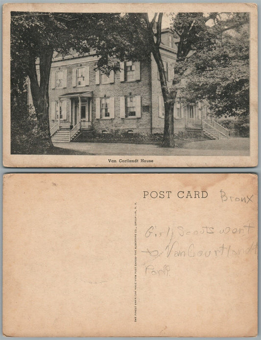 BRONX N.Y. VAN CORTLAND HOUSE MUSEUM ANTIQUE POSTCARD