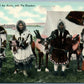 FOUR BEAUTIES OF THE ARCTIC w/ PET REINDEER ANTIQUE POSTCARD