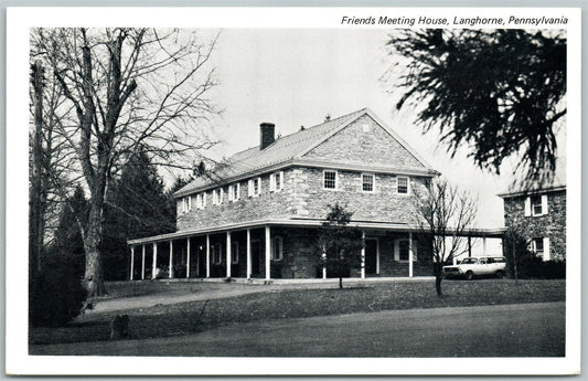 LANGHORNE PA FRIEND'S MEETING HOUSE VINTAGE POSTCARD