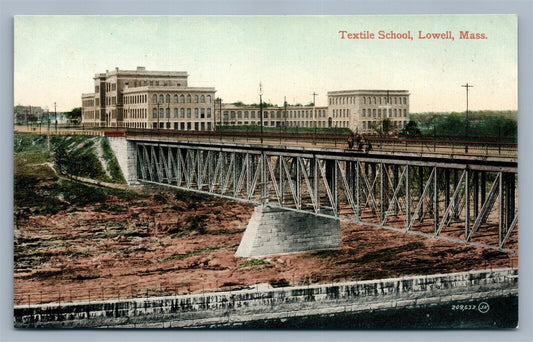 LOWELL MA TEXTILE SCHOOL ANTIQUE POSTCARD
