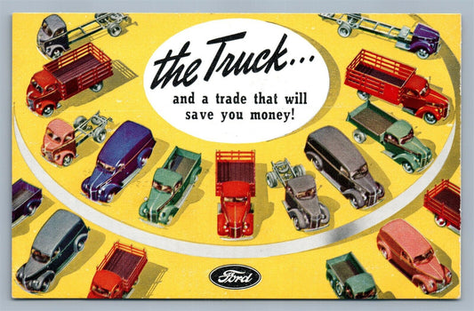FORD TRUCK ADVERTISING CAR AUTO ARDMORE PA VINTAGE PRIVATE MAILING POSTCARD