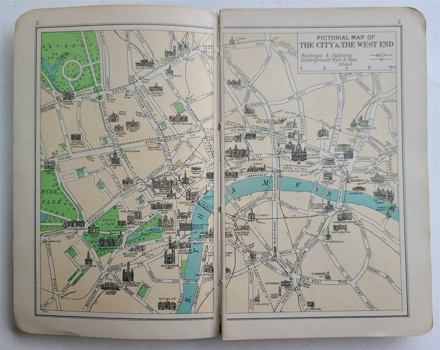 AUTHENTIC ATLAS & GUIDE TO LONDON and SUBURBS antique