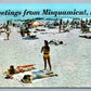 MISQUAMICUT RI BEACH SCENE VINTAGE POSTCARD