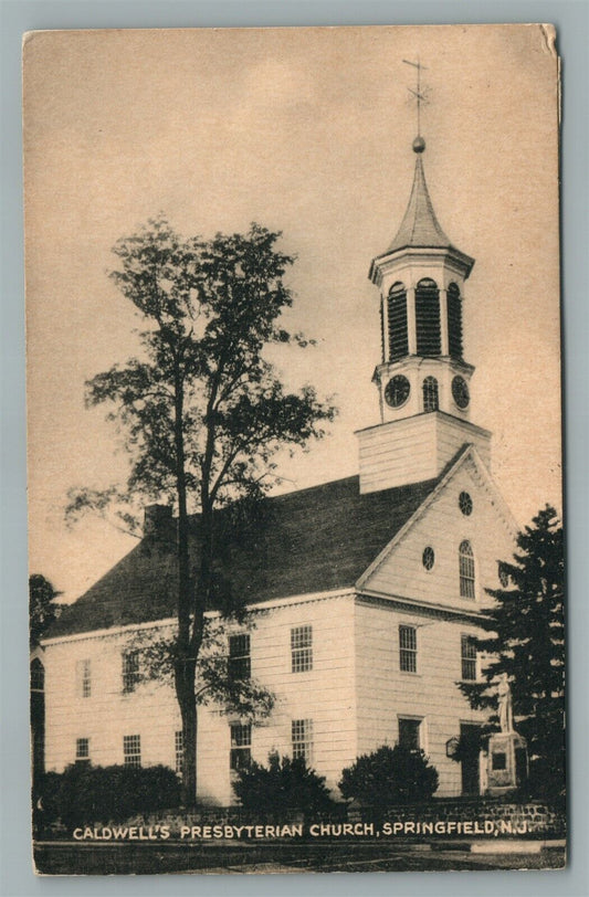 SPRINGFIELD NJ CALDWELL'S PRESBYTERIAN CHURCH VINTAGE POSTCARD