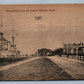 GERMANY BRUNSBUTTELKOOG AM KAISER WILHELM KANAL w/ SHIP ANTIQUE POSTCARD