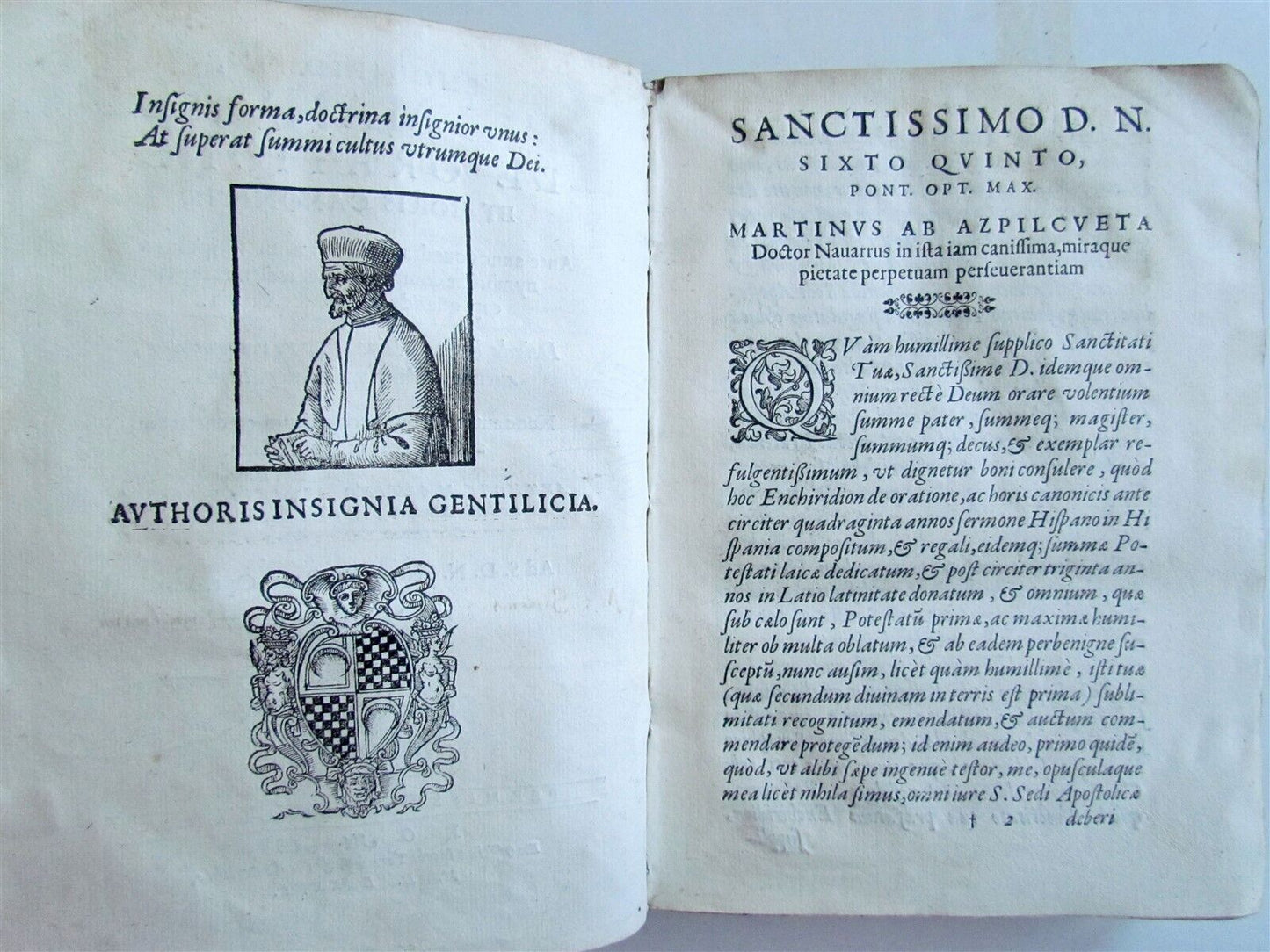 1586 PRAYER MANUAL by Spanish theologian Martin de Azpilcueta antique VELLUM