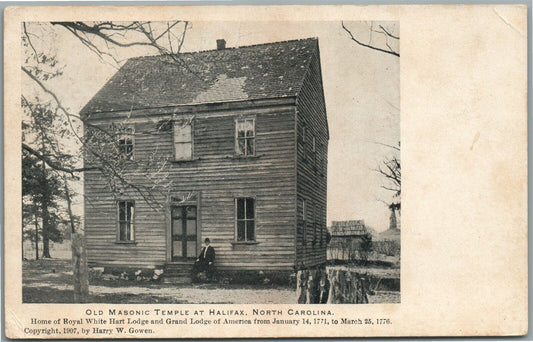 HALIFAX NC OLD MASONIC TEMPLE ANTIQUE POSTCARD