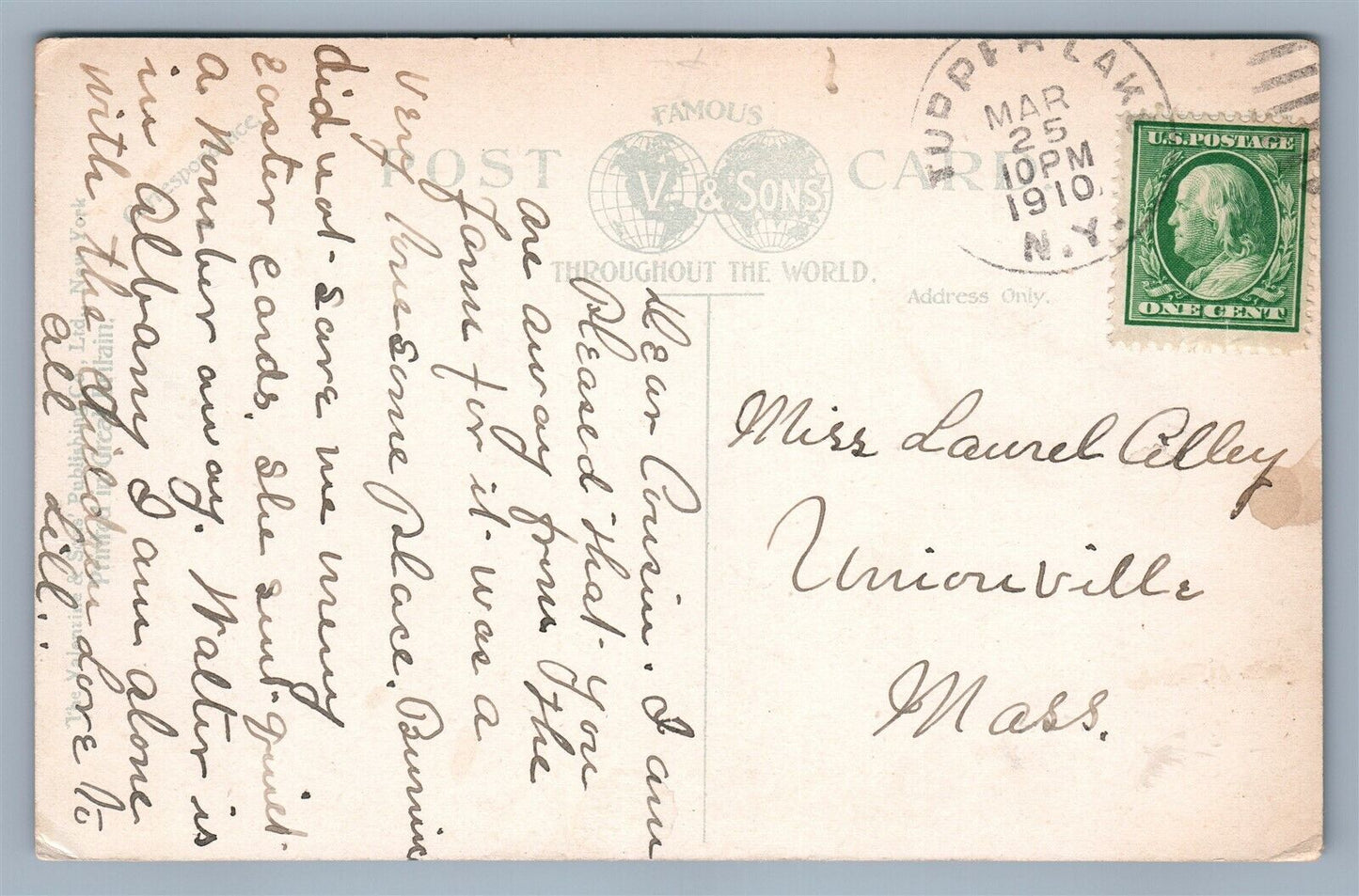 TUPPER LAKE NY LAKE STREET ANTIQUE POSTCARD