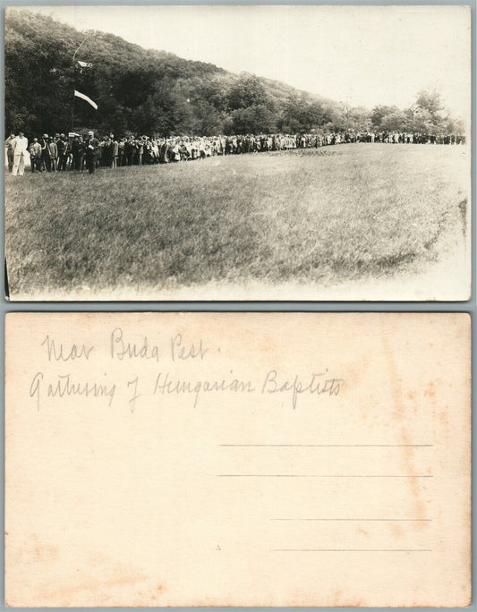 BUDAPEST HUNGARY ANTIQUE REAL PHOTO POSTCARD RPPC HUNGARIAN BAPTISTS